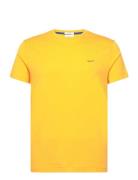 Contrast Logo Ss T-Shirt Tops T-shirts Short-sleeved Yellow GANT