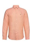 Douglas Bd Linen Shirt Ls Designers Shirts Casual Orange Morris