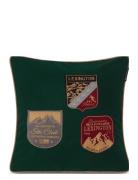 Lexington Home Badge Embroidered Wool Mix Pillow Cover Grön