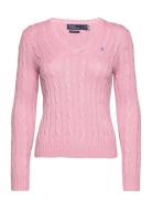 Polo Ralph Lauren Cable-Knit Cotton V-Neck Sweater Rosa