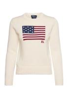 Polo Ralph Lauren Flag Cotton Crewneck Sweater Kräm