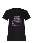 Karl Lagerfeld Boucle Profile T-Shirt Svart