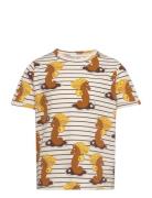 Unicorn Seahorse Aop Ss Tee Tops T-shirts Short-sleeved Brown Mini Rod...
