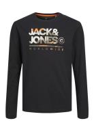 Jack & J S Jjluke Tee Ls Crew Neck Mni Svart