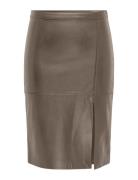 ONLY Onlnewoline Faux Leather Skirt Cc Otw Brun