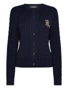 Lauren Ralph Lauren Cable-Knit Cotton Cardigan Marinblå