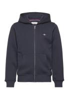 GANT Shield Zip Hoodie Marinblå