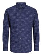 Jack & J S Jjjoe Print Shirt Ls Aw24 Marinblå