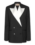 Stella Nova Blazer With Inserted Satin Lapel Svart