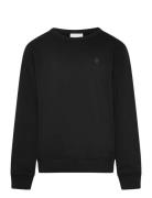 Knowledge Cotton Apparel Regular Badge Crew Neck Sweat - Got Svart