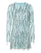 ROTATE Birger Christensen Long Sleeve Mini Dress Blå