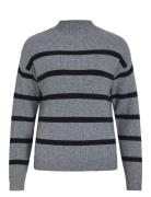 Vila Viril Mockneck L/S Knit Rib Top 2- Noos Grå