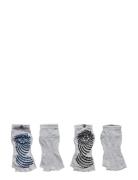 Gaiam Gaiam Toeless Grippy Socks Indigo/Black 2Pk Grå