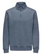 ONLY & SONS Onsconnor Reg 1/4 Zip Sweat Grå