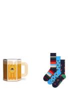 Happy Socks 3-Pack Wurst And Beer Socks Gift Set Marinblå