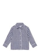 Mango Slim-Fit Check Shirt Blå