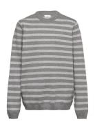 Mango Striped Knit Sweater Grå