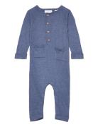 Mango Cotton-Knit Jumpsuit Blå