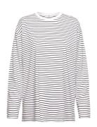 Mango Striped Over D T-Shirt Vit