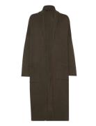 Mango Over D Knitted Coat With Pockets Khaki Green