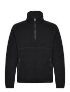 Mango Zip-Neck Fleece Sweatshirt Marinblå