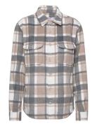 Mango Check Wool-Blend Overshirt Beige