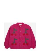 Bobo Choses Bobo Cherry Intarsia Cardigan Rosa