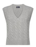 Polo Ralph Lauren Cable Wool-Cashmere V-Neck Sweater Vest Grå