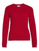 Vila Vidalo O-Neck L/S Knit Top- Noos Röd