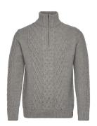 Superdry Jacob Cable Knit Half Zip Grå