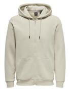 ONLY & SONS Onsceres Life Zip Thr. Hoodie Sweat Kräm