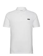 Calvin Klein Stretch Pique Slim Button Polo Vit