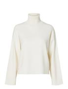 Selected Femme Slfkamma Ls Knit Roll Neck Noos Vit