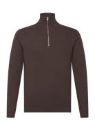 Lindbergh 100% Recycle Knit Half Zip Brun