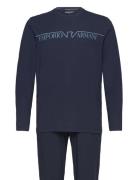 Emporio Armani Men's Knit Long Pyjamas Marinblå