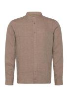 Mos Mosh Gallery Theo Linen Stand Shirt Brun