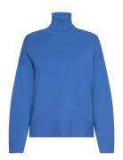 Selected Femme Slfkamma Ls Knit Roll Neck Noos Blå