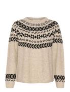 Cream Crcherrie Knit Pullover Beige