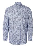 Selected Homme Slhslimsoho-Ethan Aop Shirt Ls Blå