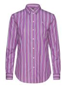 Lauren Ralph Lauren Classic Fit Striped Broadcloth Shirt Lila