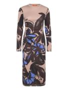 STINE GOYA Gathered Long Sleeve Midi Dress, 22 Multi/patterned