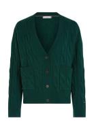 Tommy Hilfiger Soft Wool Cable Cardigan Grön