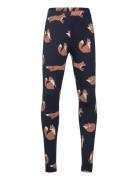 Lindex Leggings Fox Aop Marinblå