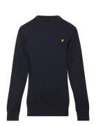 Lyle & Scott Cotton Crew Neck Jumper Marinblå