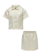 Kids Only Kogsarah Short Satin Nightwear Set Wvn Kräm