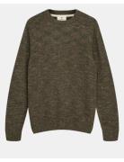 Anerkjendt Aksune Space Yarn Crew Neck Khaki Green