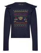 Ralph Lauren Kids Polo Bear Cotton Jersey Long-Sleeve Tee Marinblå