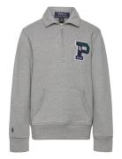 Ralph Lauren Kids Fleece Letterman Quarter-Zip Pullover Grå