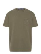 Polo Ralph Lauren Classic Fit Cotton-Linen Pocket T-Shirt Khaki Green