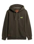 Superdry Essential Logo Zip Hoodie Grön